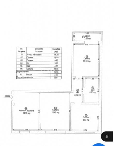 Apartament 3 camere-complet renovat-panorama superba-Semicentral - 15