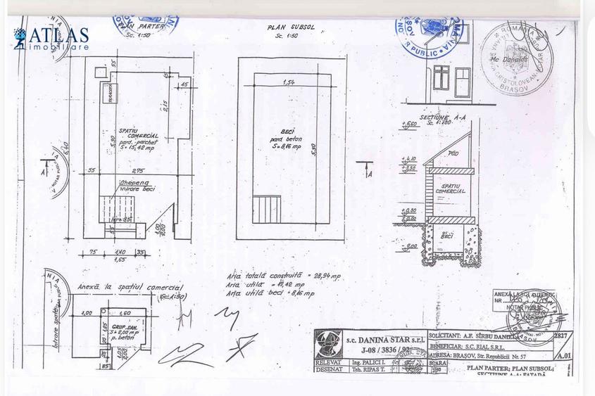 Centrul Istoric, str. Republicii, 1 camera, beci, destinatie birou, comision 0%