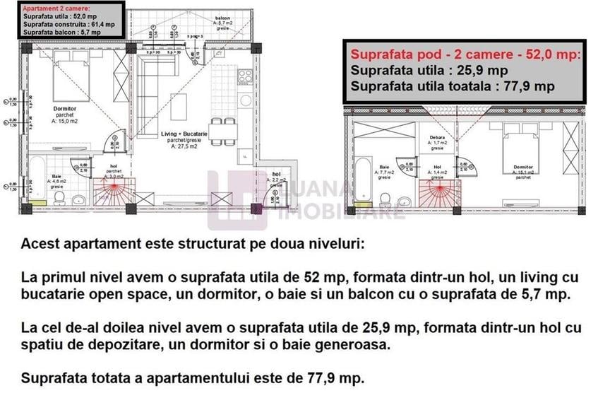 Apartament 3 camere de vanzare NOU | 2 bai | INTABULAT | la cheie | lift