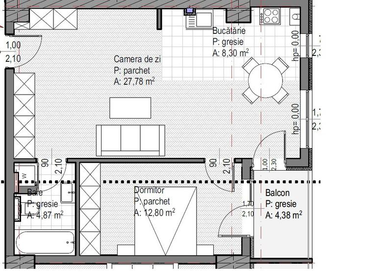 Ap. 2 camere finisat lângă Baza Sportivă Gheorgheni, 54 mp
