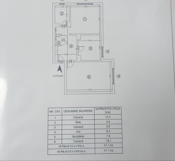 Apartament cu 2 camere decomandat, zona Nicolina