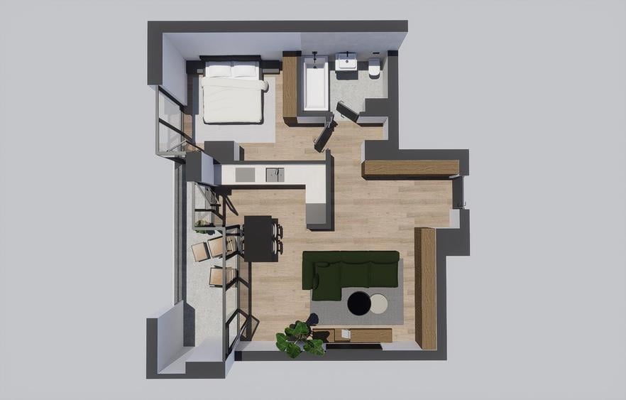 Alenia Botanic Park -Apartament 2 camere , etaj 1,ultracentral