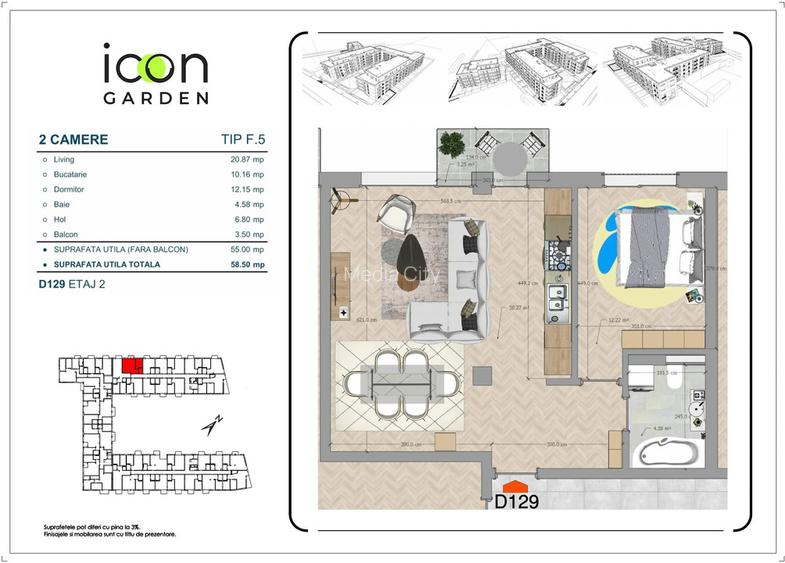 Apartament 2 camere - ICON Garden - zona Obor - 2