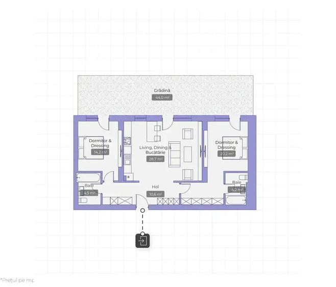 Apartament 3 camere cu grădină – zona Erou Iancu Nicolae