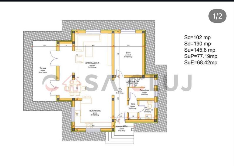 Casa Individuala Semifinisata - Teren Generos - Jucu de Mijloc