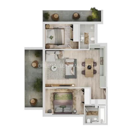 OPERA TEI || 3 CAMERE CU 2 TERASE DE 20.87 MP || LACUL TEI - 9