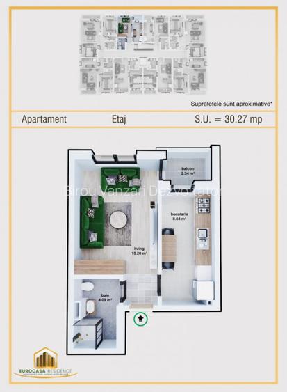 De vanzare garsoniera Militari Residence mobilata-utilata nou neutilizat - 14