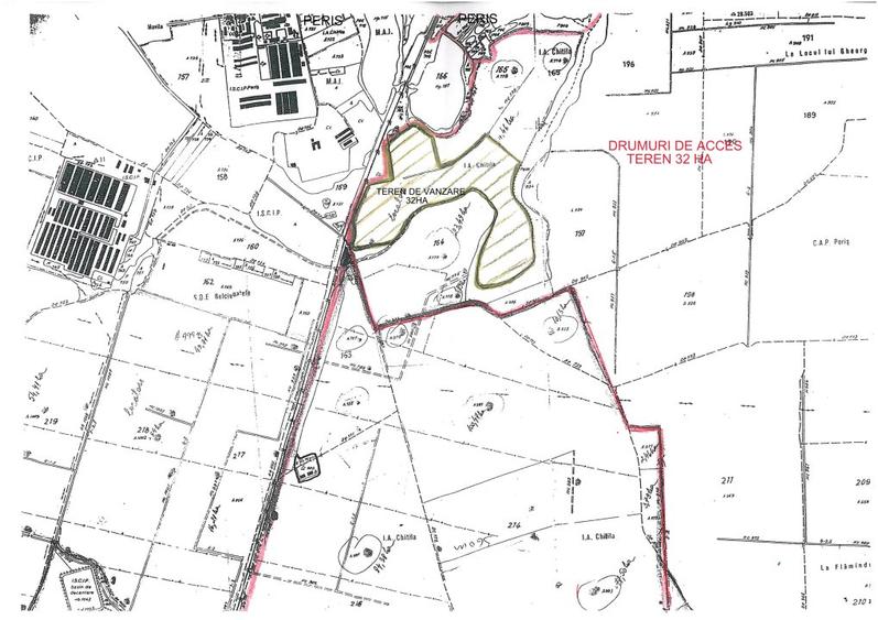 Vand teren extravilan agricol 32 ha unitar, comuna Peris, judetul Ilfov