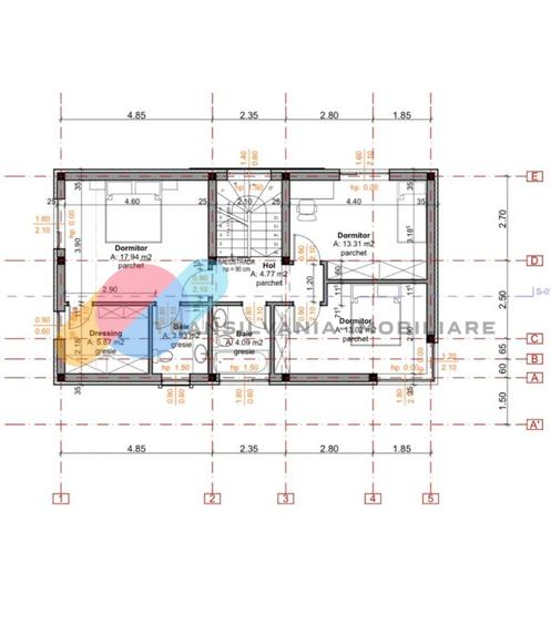 Casă individuală P+1+M cu 5 dormitoare – zona liniștită, Chinteni