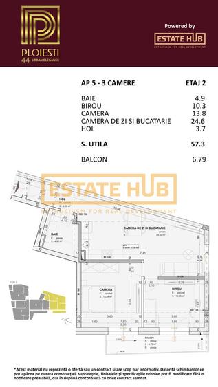 Apartament 3 camere FINISAT | Ploiesti 44 | 0% Comision