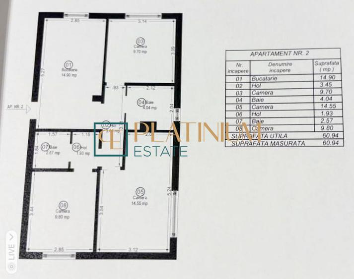 P4561 Apartament cu 3 camere DECOMANDAT, zona Calea Lipovei
