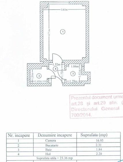 Proprietar garsoniera decomandata 24mp Universitate et 1/8 fara risc seismic