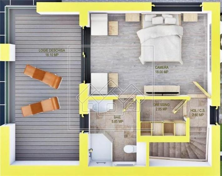 Casa tip duplex in Selimbar, 4 camere, terasa mare, teren 214 mp