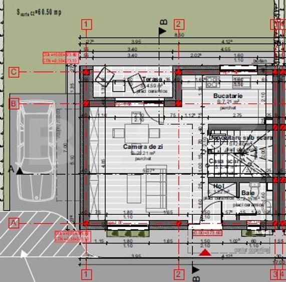 Duplex 4 camere, 120mp, 200 teren, proiect finalizat, zona Terra