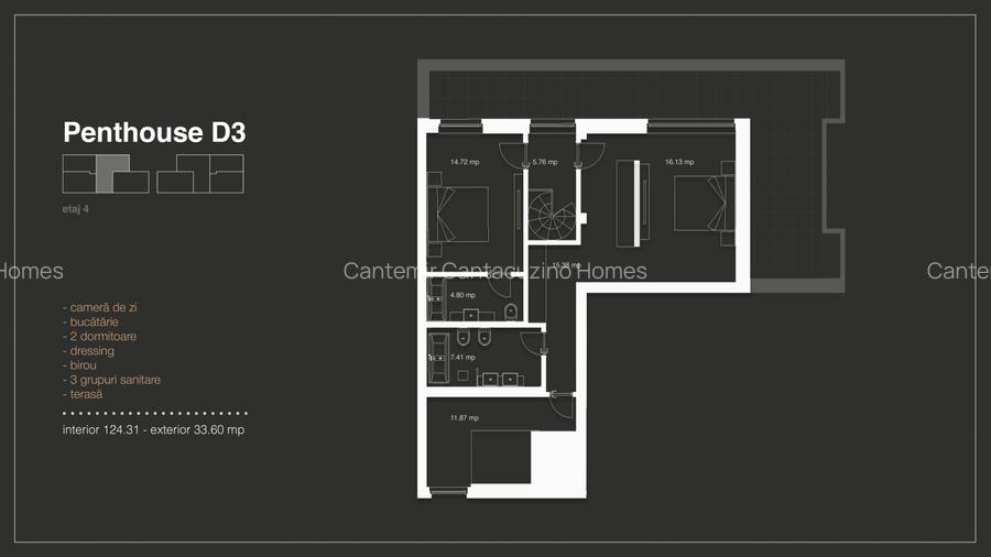 8 Penthouse/ Duplex pe 2 niveluri et. 3+4 cu 3& 4 camere CC Homes/www.cchomes.ro - 6