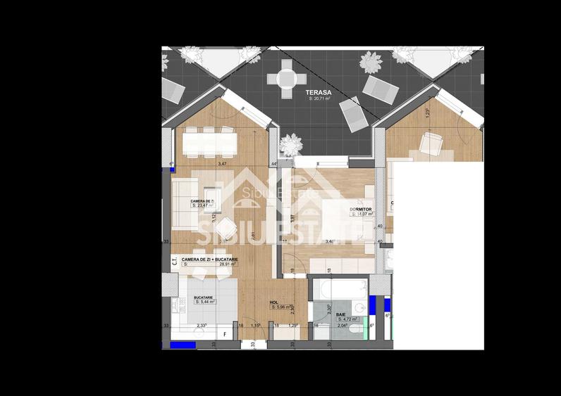 Apartament cu 2  camere-Design avangardist și confort contemporan - 7