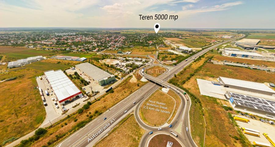 Teren intravilan construibil Bolintin Deal 5000 mp – dublă deschidere - 4