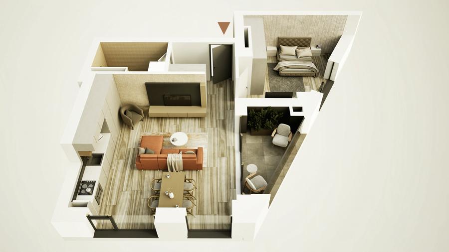 Locuiește central, în stil vienez – 2 camere direct de la dezvoltator
