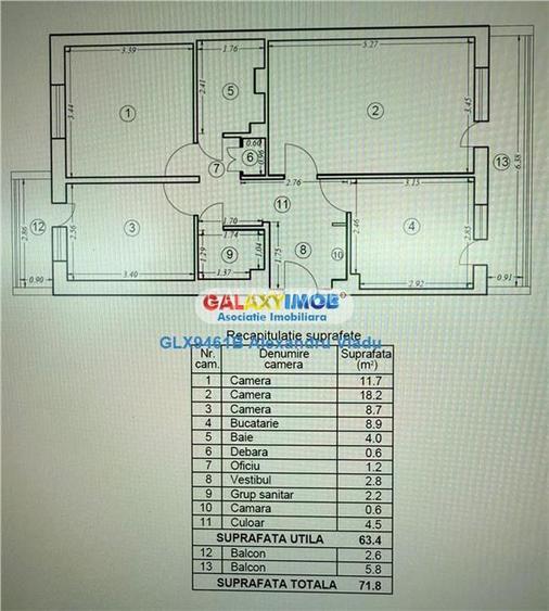 Apartament 3 camere, decomandat, bloc 1983, Dristor - 14