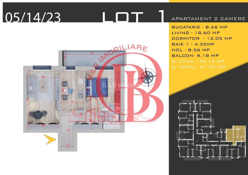Apartament 2 camere decomandate Th. Pallady-Finalizat - 1