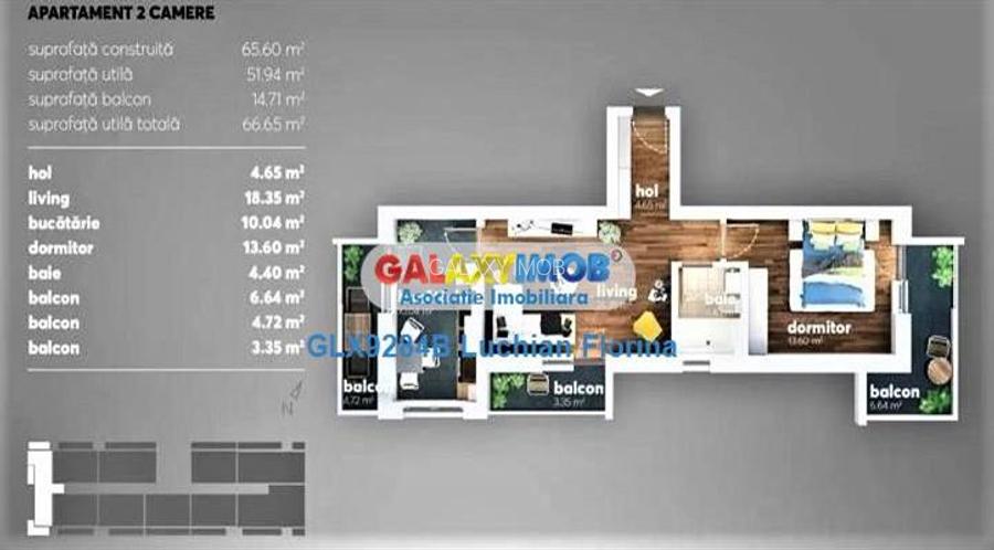 Comision 0% I 2 camere, 3 balcoane, loc de parcare I Kristal Residence - 13
