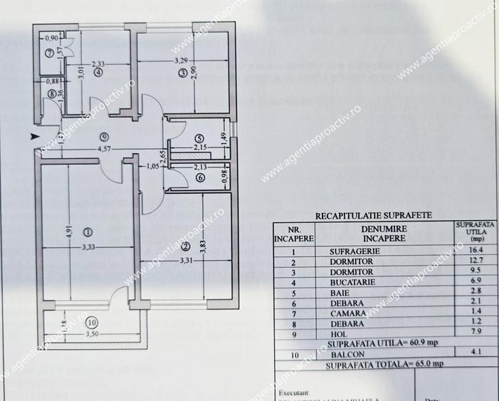 Apartament 3 camere decomandat | Mazepa 1 – Complex Ancora | Etaj 3/4