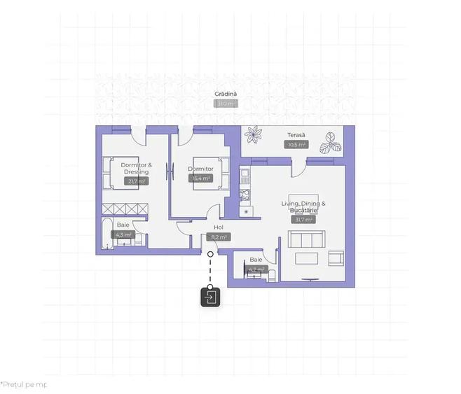 Apartament 3 camere cu grădină – zona Erou Iancu Nicolae