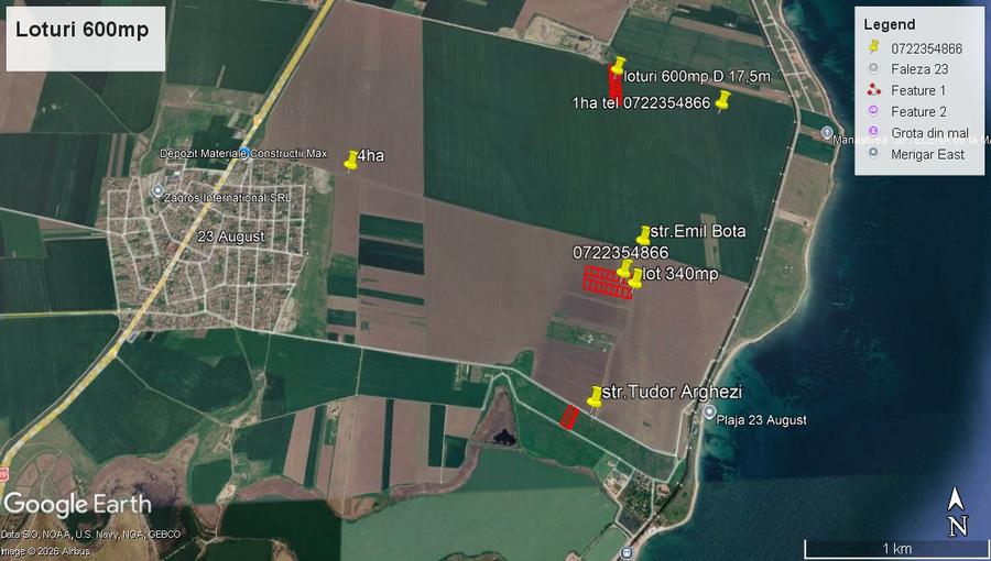 23August-teren extravilan loturi sup. 600mp front stradal 27m pt investitii