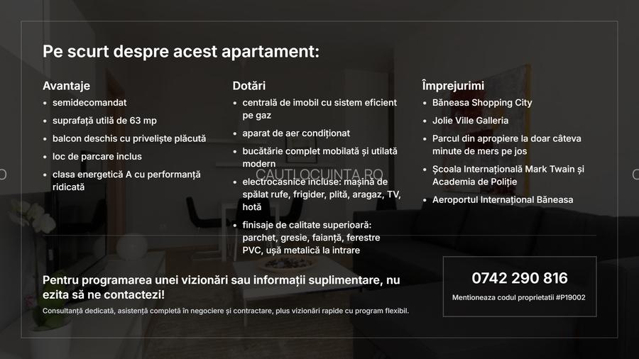 Apartament 2 camere | Băneasa | Mobilat Modern | Imaculat - 8