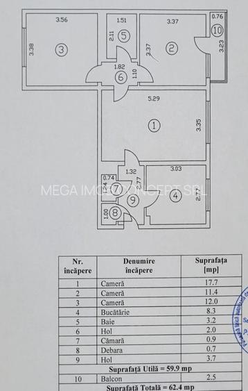 Apartament de 3 camere -luminos - 21