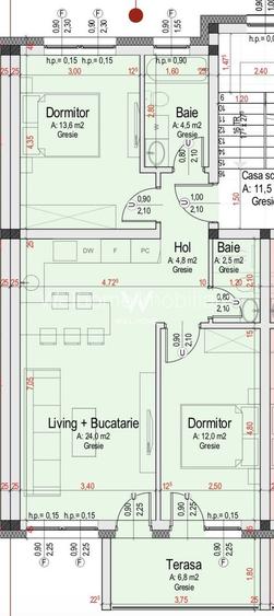 Apartament 3 camere, priveliste deosebita-Zona de VEST, Sibiu - 16