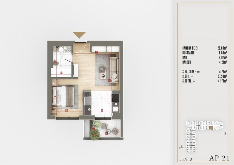 Mutare imediata | An 2026 | Garsoniera 42 mp | Upper premium