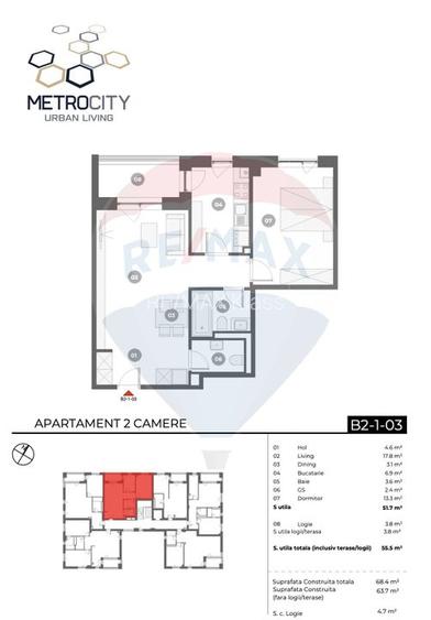 2 Camere MetroCity Urban Living, Apartamente noi în Sector 1 - 7