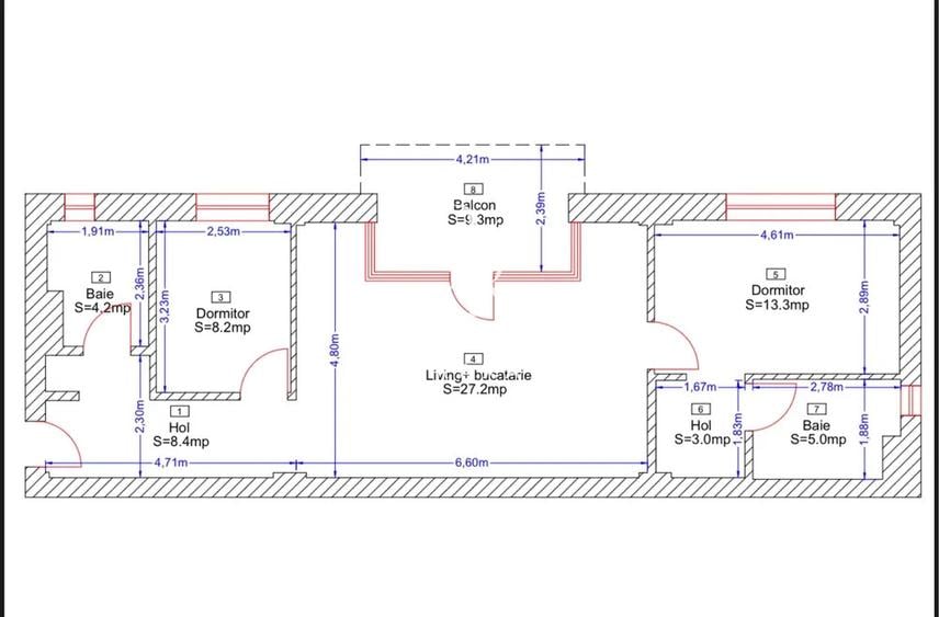 Apartament 3 camere, 70mp, mobilat complet modern, garaj, zona Borhanci!