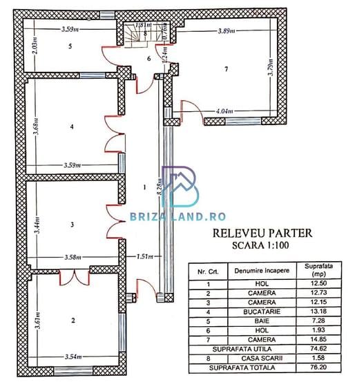 Bucurestii Noi, Laminorului, casa sup. 114mp, 4 camere, baie, teren 155mp