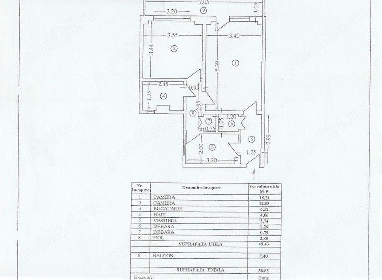 Apartament 2 camere de vanzare Lujerului