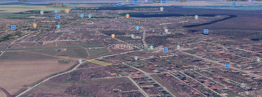 Teren 2.009 mp cu deschidere la două străzi – Brănești - 2