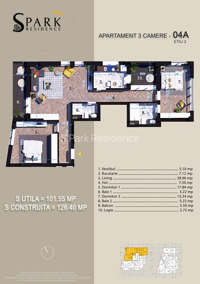 Oferta!APARTAMENT  3 CAMERE  - TH Pallady - LANGA PARCUL TEILOR - 1