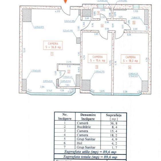 Apartament 3 Camere Unirii, Vedere Biblioteca Națională | 90mp Bloc Monolit