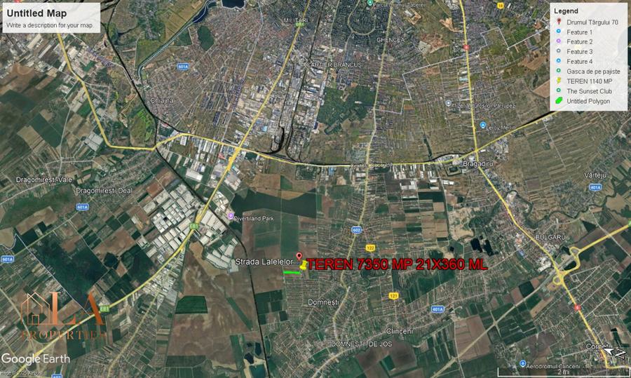 Teren intravilan 14700mp | 42X360 | Toate utilitatile | Zona Domnesti