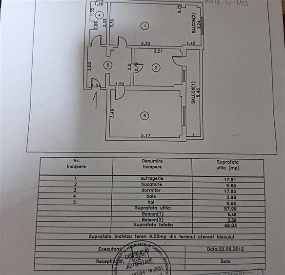 Etaj 1! Spatios 68 mp! Ap 2 camere, zona Vidin