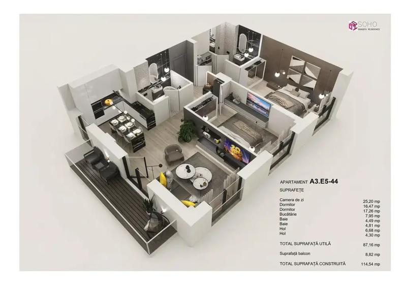 Apartament 3 camere