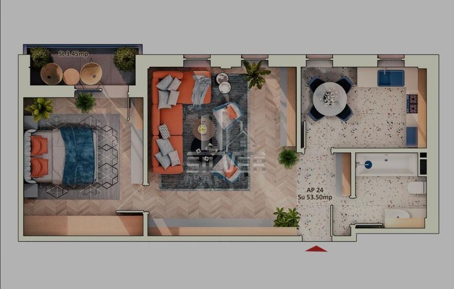 Apartament cu 2 camere/53.5mp/Imobil Premium/CF/Cartier Marasti.