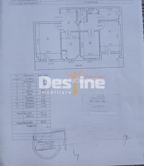 Podu de Fier - Apartament 3 camere decomandat 80,91 mp - 1