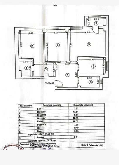 Lira Residence apartament nemobilat 3 camere 78 mp cu parcare - 2