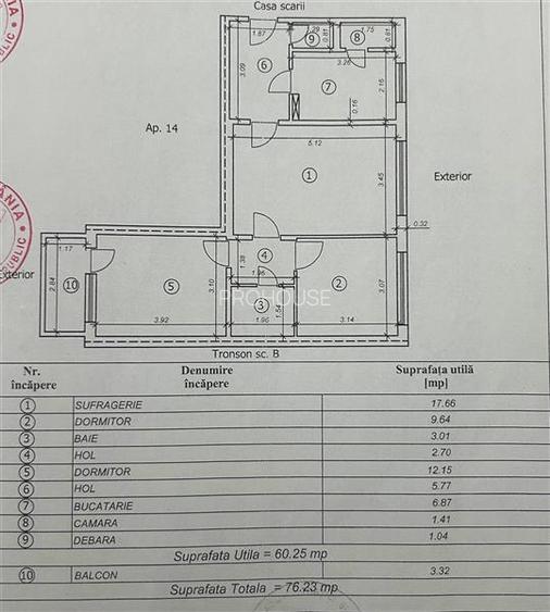 Zona Ura - Apartament cu 3 camere - 9