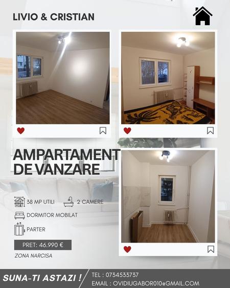Apartament 2 camere Narcisa Parter