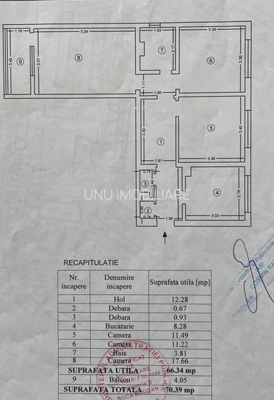 Alexandru - Olimp - 3 camere decomandat - mobilat - etaj intermediar - 8