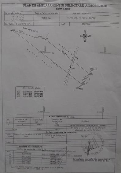Teren extravilan de vanzare in Comuna Berceni