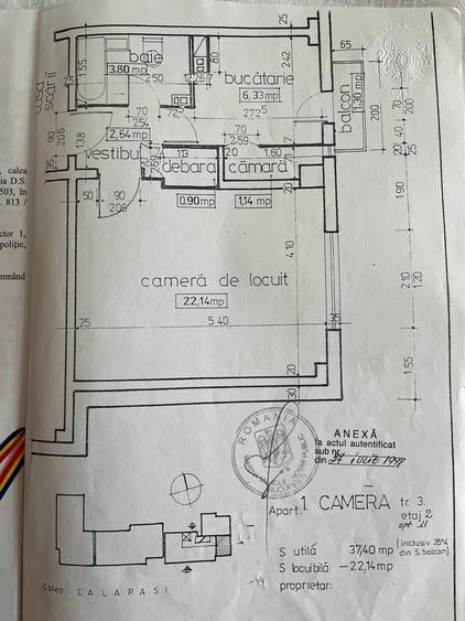 Calea Calarasilor, garsoniera spatioasa , bloc 1990, 94900 E.
